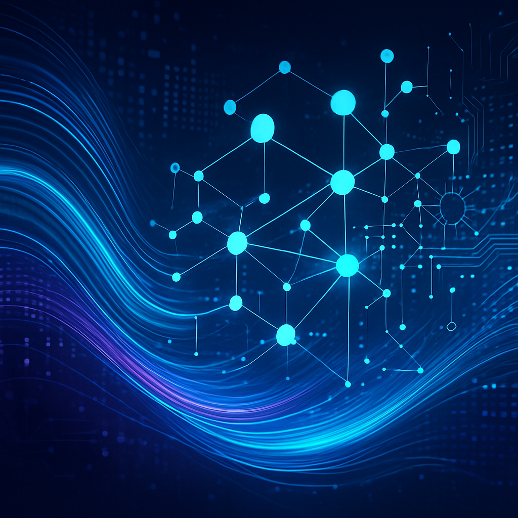perplexity-ki-datenvisualisierung.png Abstrakte Visualisierung von Datenströmen und Algorithmen im Hintergrund einer KI-Suchmaschine